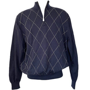 Peter Millar Navy Zip Up Sweater